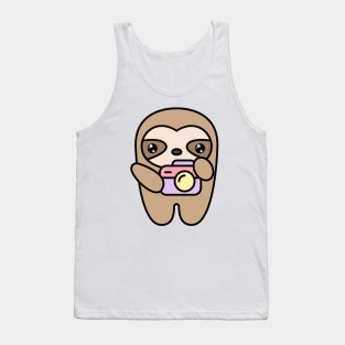 Funny three toed sloth with a camera. Tank Top